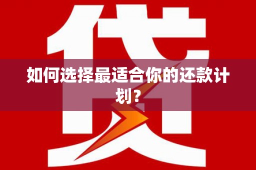 芜湖如何选择最适合你的还款计划？