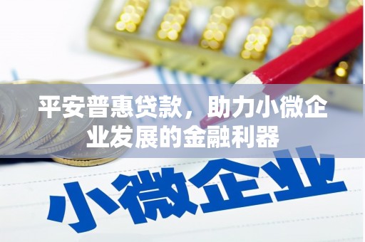 芜湖平安普惠贷款，助力小微企业发展的金融利器