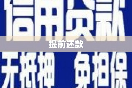 芜湖提前还款